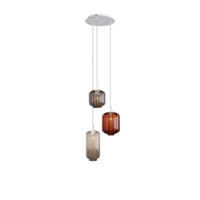 GALERIELEUCHTE Velo 3-flammig Mehrfarbig Ø 18/20/25cm - Multicolor/Weiß, Glas (25/25/27cm) - s.luce