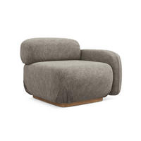 SOFAELEMENT Rechts Chenille Stoff Grau - Taupe/Braun, Holz/Textil (95/73/95cm) - Makamii