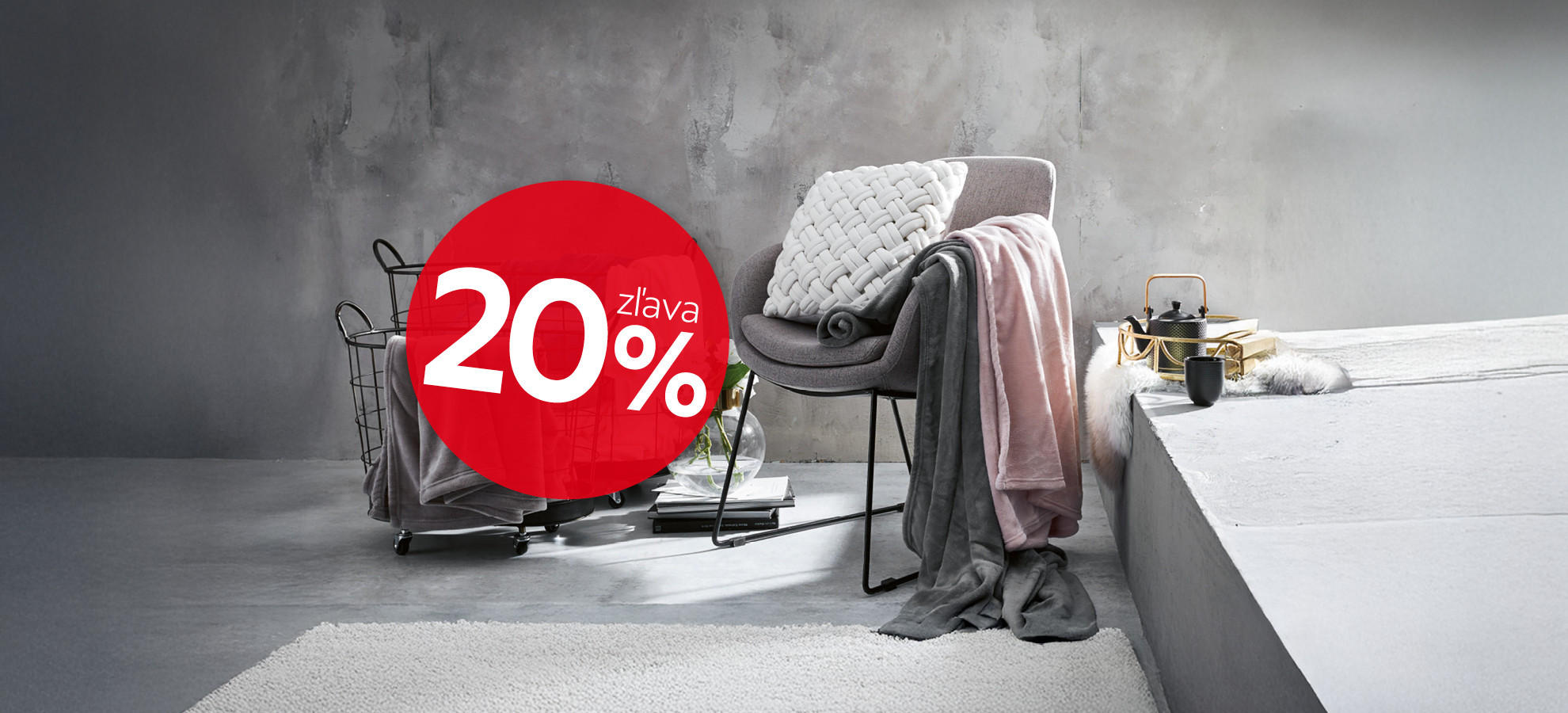 zľava 20 % na bytové doplnky