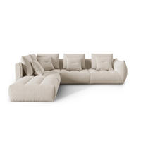 ECKSOFA modular links Bloom aus Samt ecru 4 Sitzplätze - Ecru, Textil (310/316cm) - Micadoni