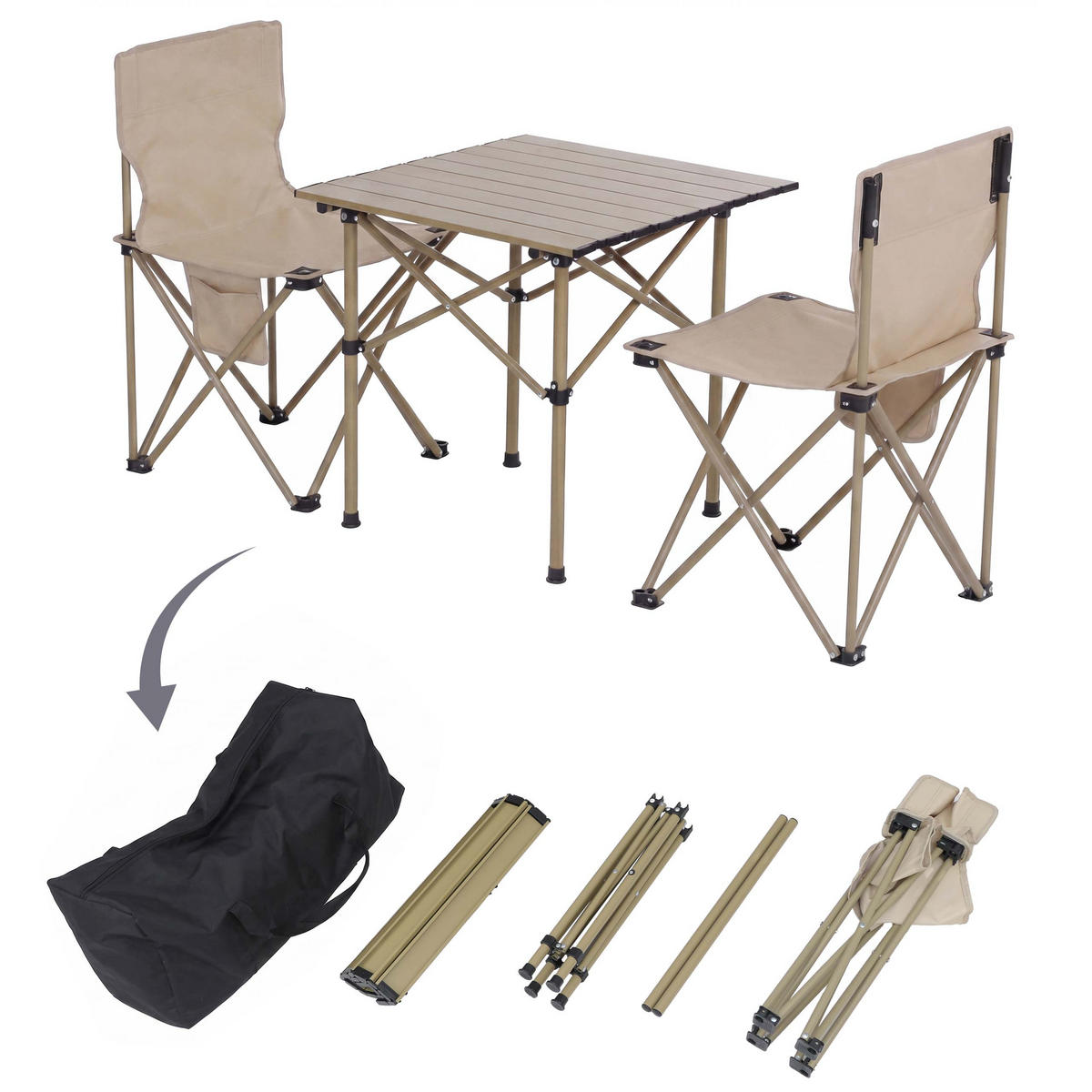 CAMPINGSET Creme - Creme, Textil (51/65/53cm) - MCW