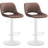 BARHOCKER 2er Set Samt braun - Weiß/Braun, Textil/Metall (42/86/46cm) - CLP
