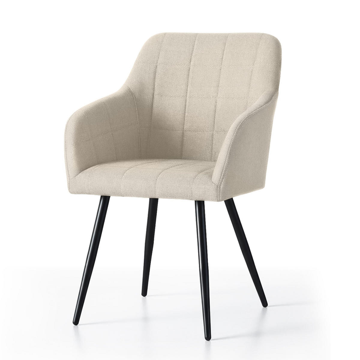 POLSTERSTUHL 4er Set, Metallbeine Beige, Gold, x 54/82/58 - Beige, Textil (54/82/58cm) - RAUMHIRSCH FURNITURE