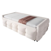 SCHLAFSOFA 90/190 cm & 180/190 cm in Beige ausziehbar mit Lattenrost - Beige, Holzwerkstoff/Textil (90/190cm) - CHICFURN