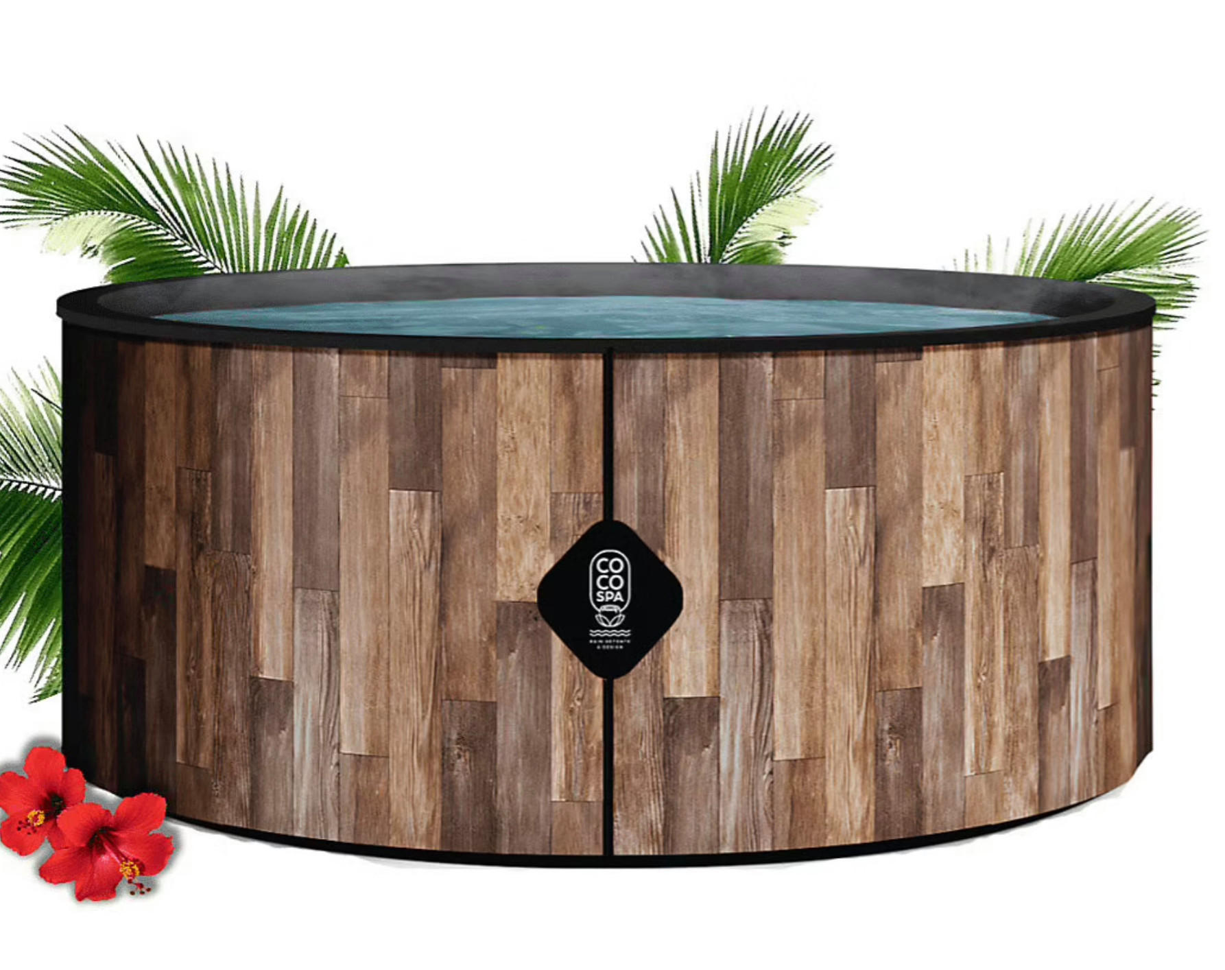 POOL Aufblasbar Fidji - Durchmesser 180 cm - 1100 Liter - 4 Personen - Braun, Kunststoff (180/70/70cm) - COCO SPA