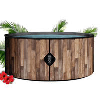 POOL Aufblasbar Fidji - Durchmesser 180 cm - 1100 Liter - 4 Personen - Braun, Kunststoff (180/70/70cm) - COCO SPA