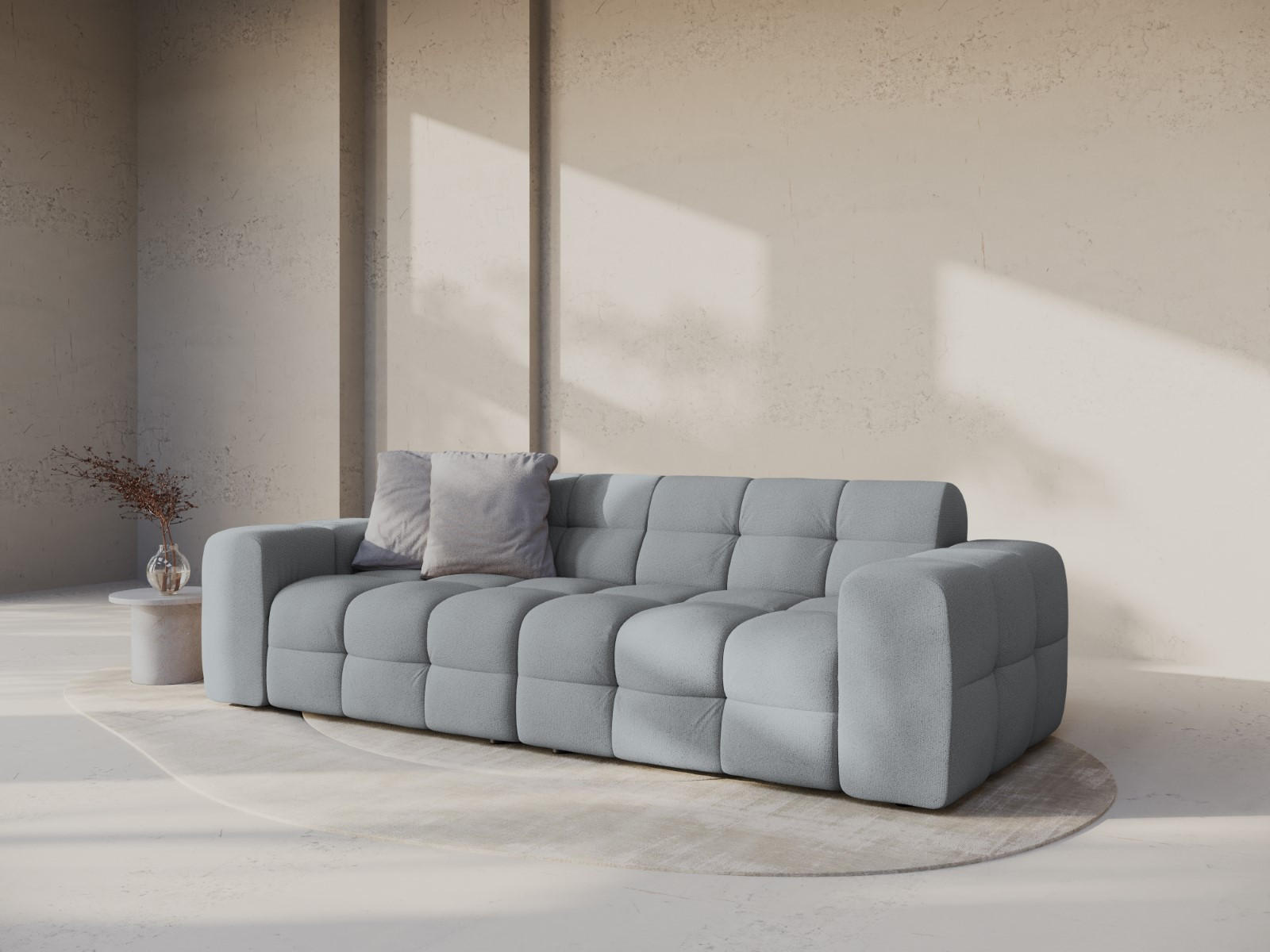 Thumbnail - Micadoni Sofa, Platin, Textil, 4-Sitzer, 255x79x103 cm, Hergestellt in Europa, Wohnzimmer, Sofas & Couches, Sofas