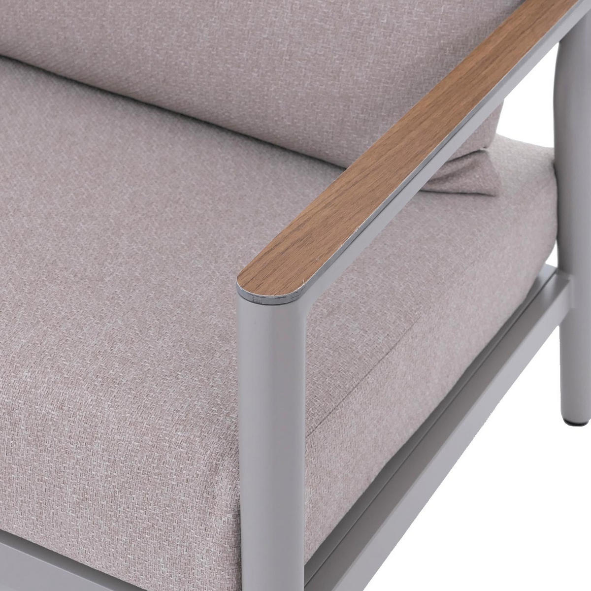 GARTENGARNITUR Lounge-Set Creme-Beige - Creme, Metall - PROREGAL