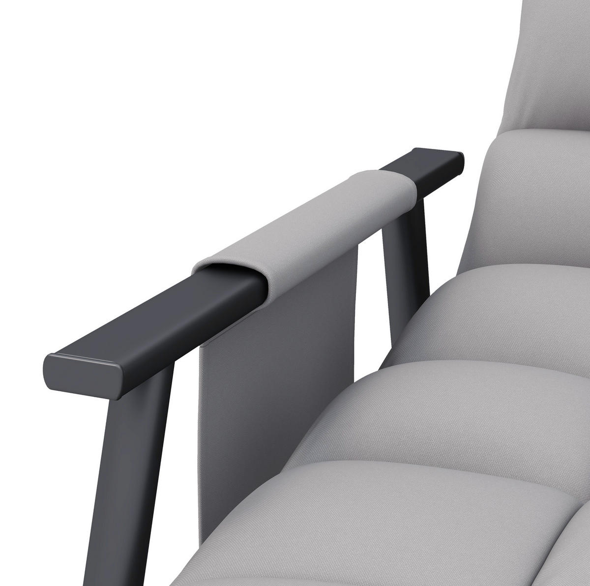 SCHAUKELSTUHL Relaxsessel Mikrofaser-Optik verstellbare Rückenlehne, Fußteil 60/134/70 cm Grau - Grau, Textil (134/70/60cm) - Redom