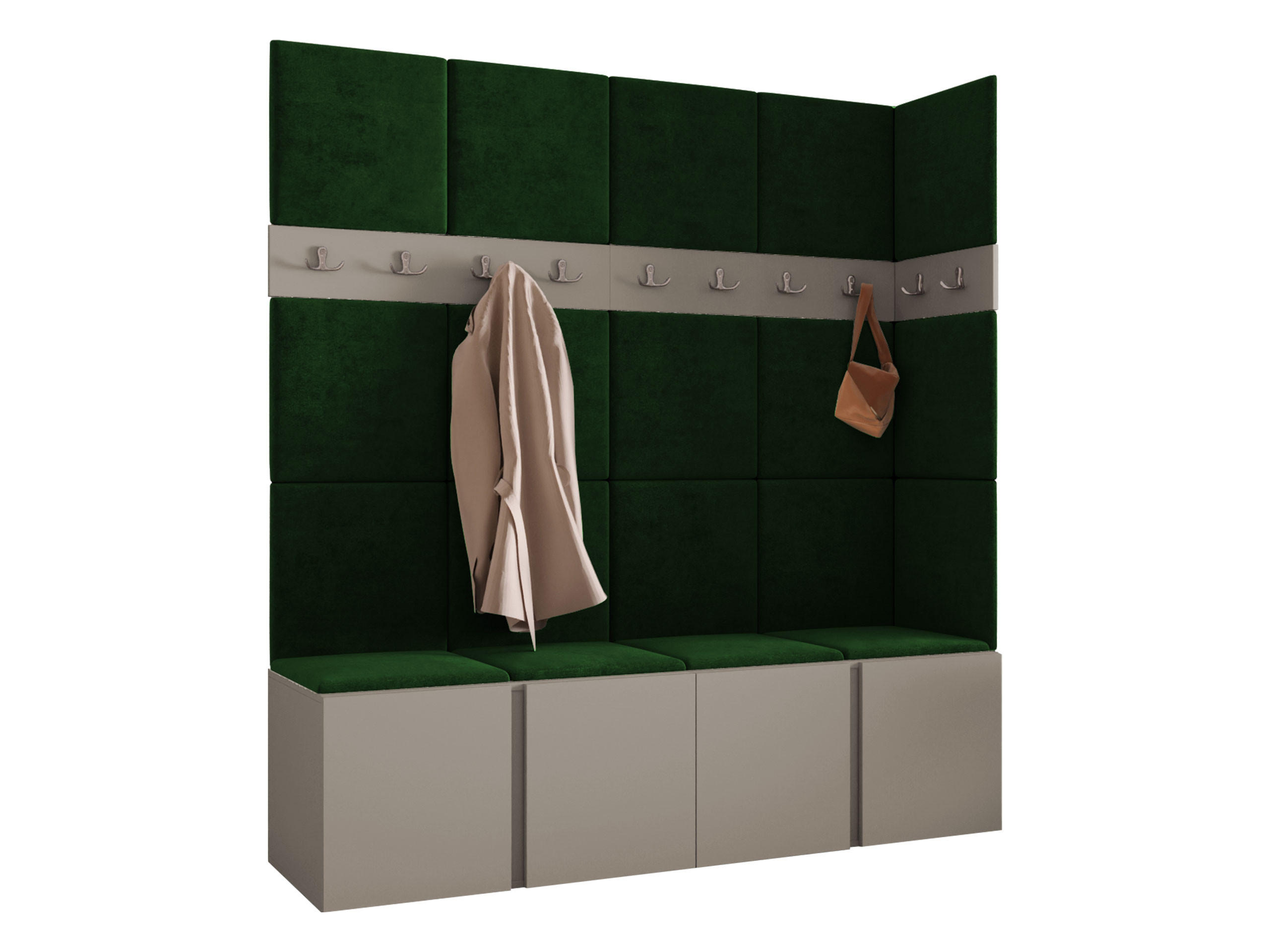 MOBILIER PENTRU HOL Orion II - cașmir/verde, material plastic/compozit lemnos (168/186/46cm) - MIRJAN24