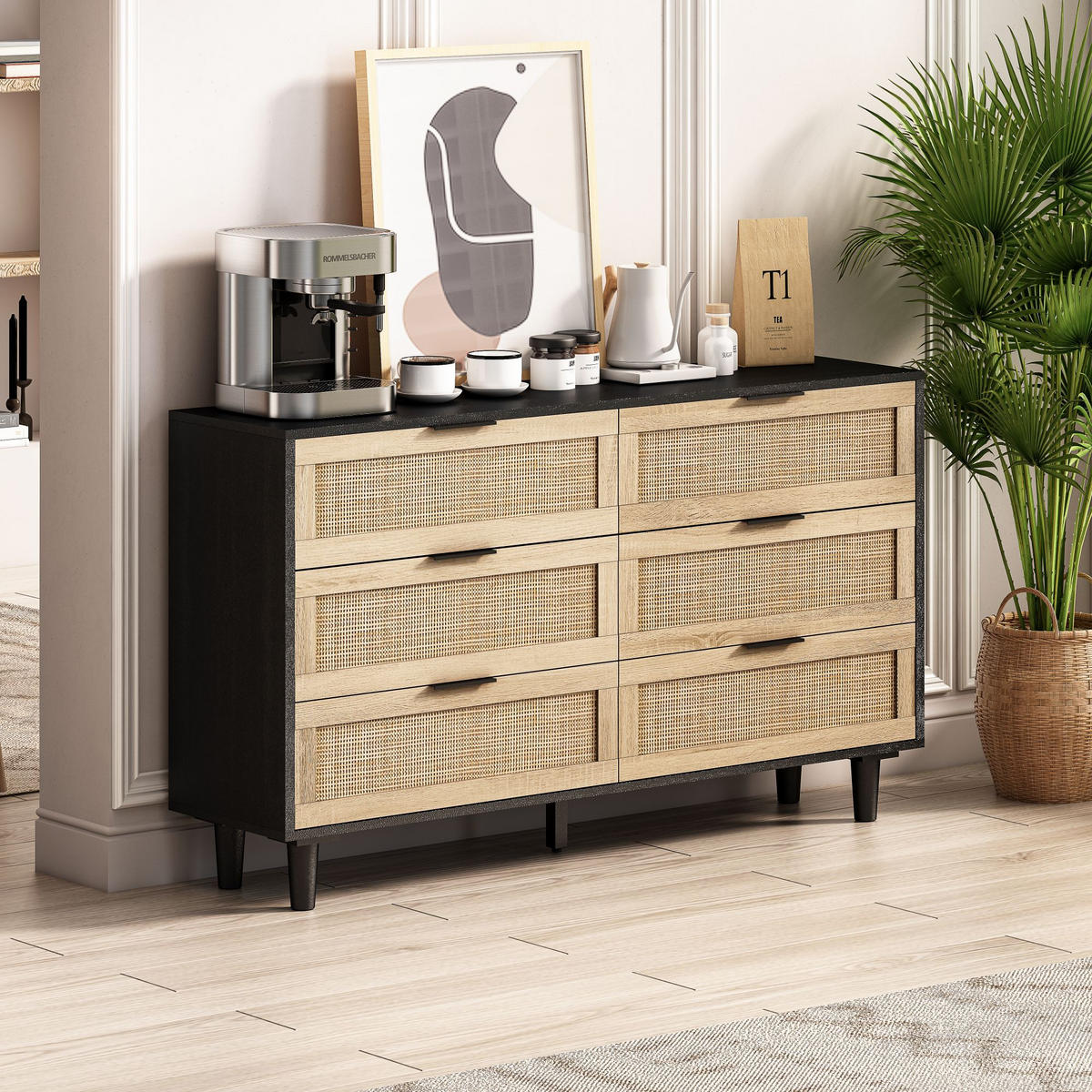 SIDEBOARD Schwarz 130/40/75 cm - Schwarz, Holzwerkstoff (40/75/130cm) - Urban Meuble