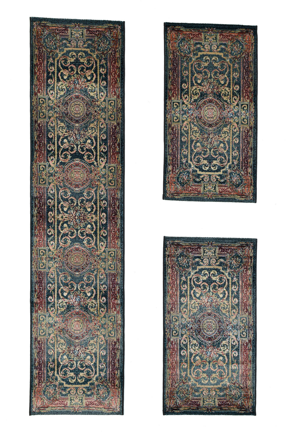 WEBTEPPICH Gabiro 856 Bettumrandung 68x570 cm - Grün, Textil (68/570cm) - THEKO