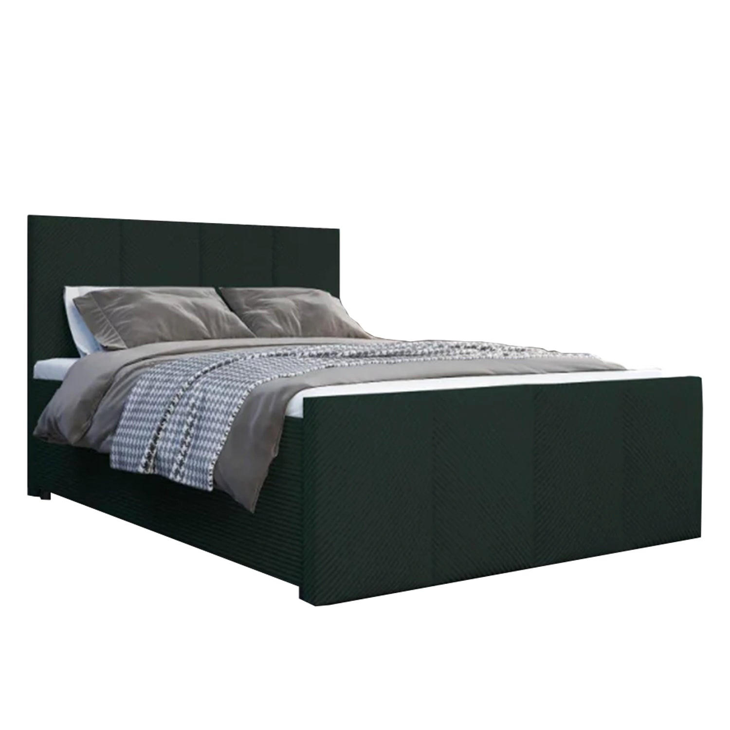 BOXBETT Milano Bonellfederkern inkl. 7-Zonen Topper T-30 - BOXBETT mit Bettkasten - Dunkelgrün, Holz/Holzwerkstoff (140/200cm) - Best For Home