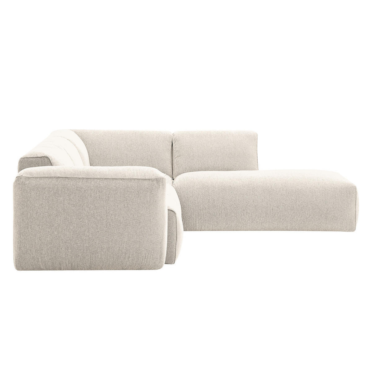 3-SITZER ECKSOFA mit Recamiere - Beige/Schwarz, Kunststoff/Textil (295/231cm) - home24