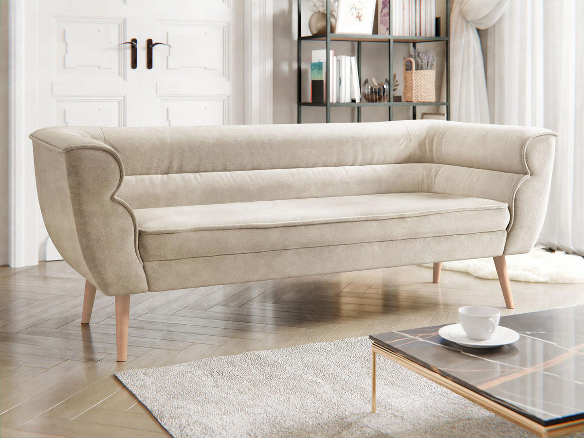 SOFA Bal 3 - Beige/Naturfarben, Holz/Textil (182/75/74cm) - MIRJAN24