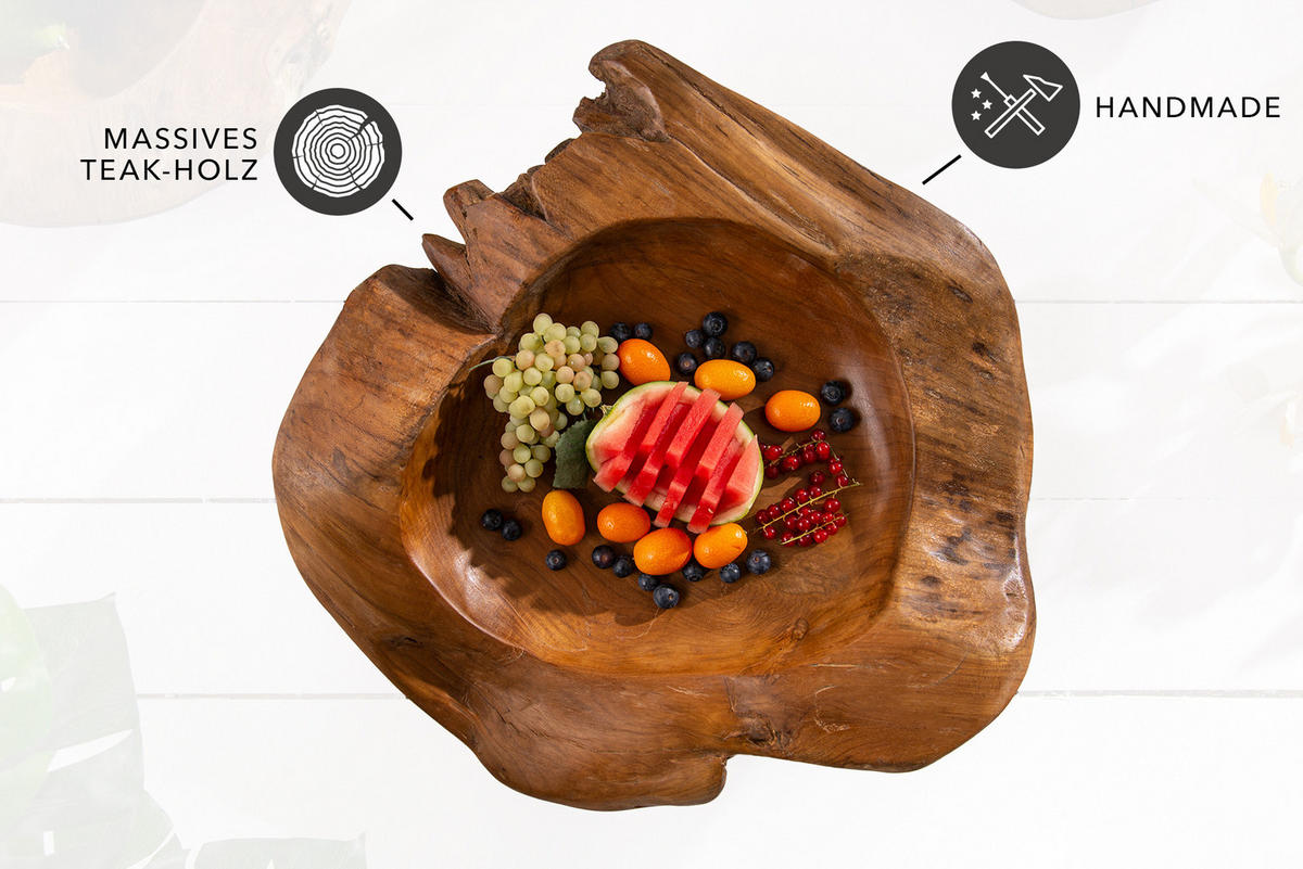 DEKOSCHALE NATURE ROOT Teakholz Natur 50 cm - Braun, Holz (50/15cm) - riess-ambiente