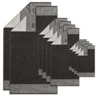 HANDTUCH Set - 10-teilig in Basalt, 100% Baumwolle - Dunkelgrau, Naturmaterialien (200/135cm) - Cawoe