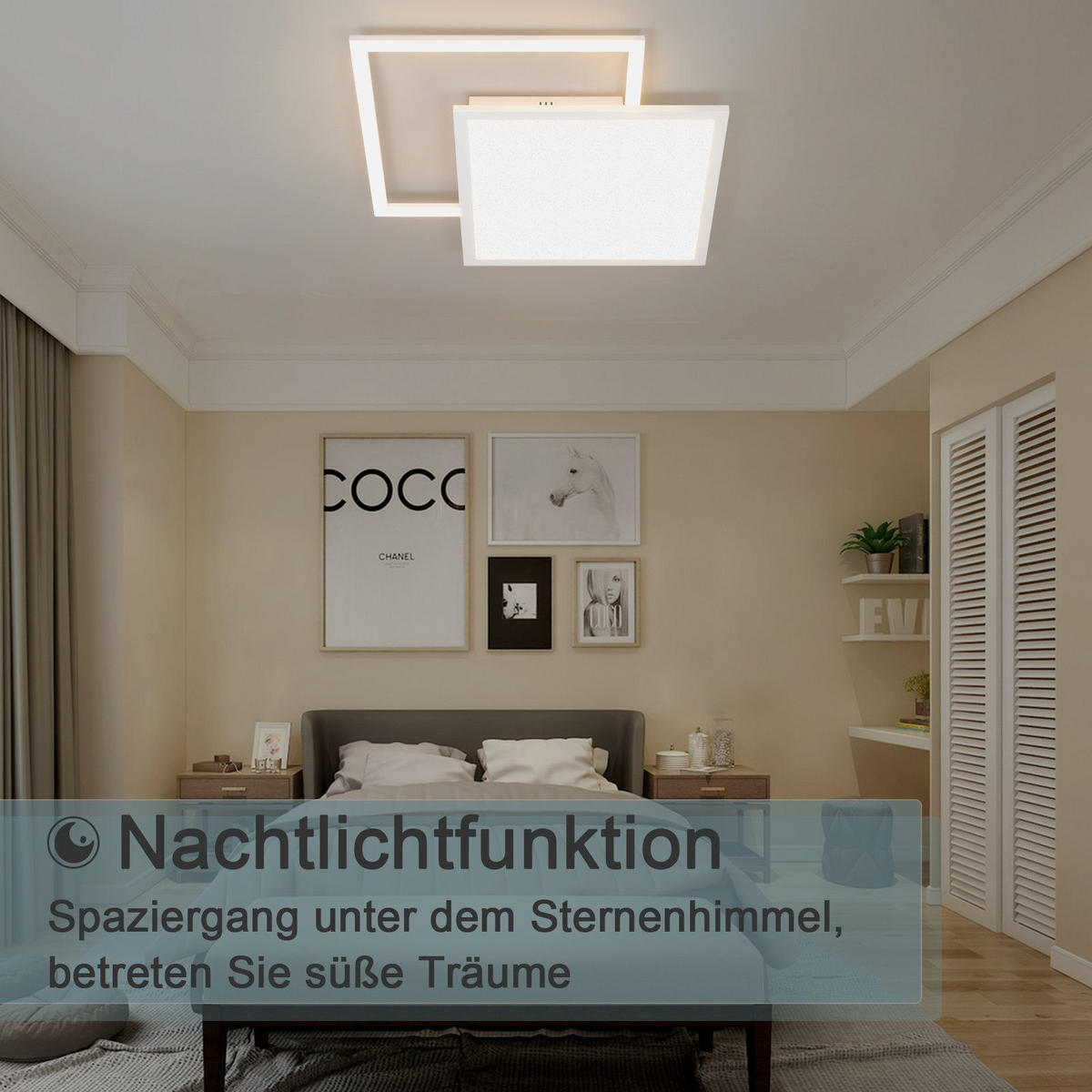 LED-DECKENLEUCHTE Carl 53/53/5 cm - Weiß, Metall (53/53/5cm) - Nettlife