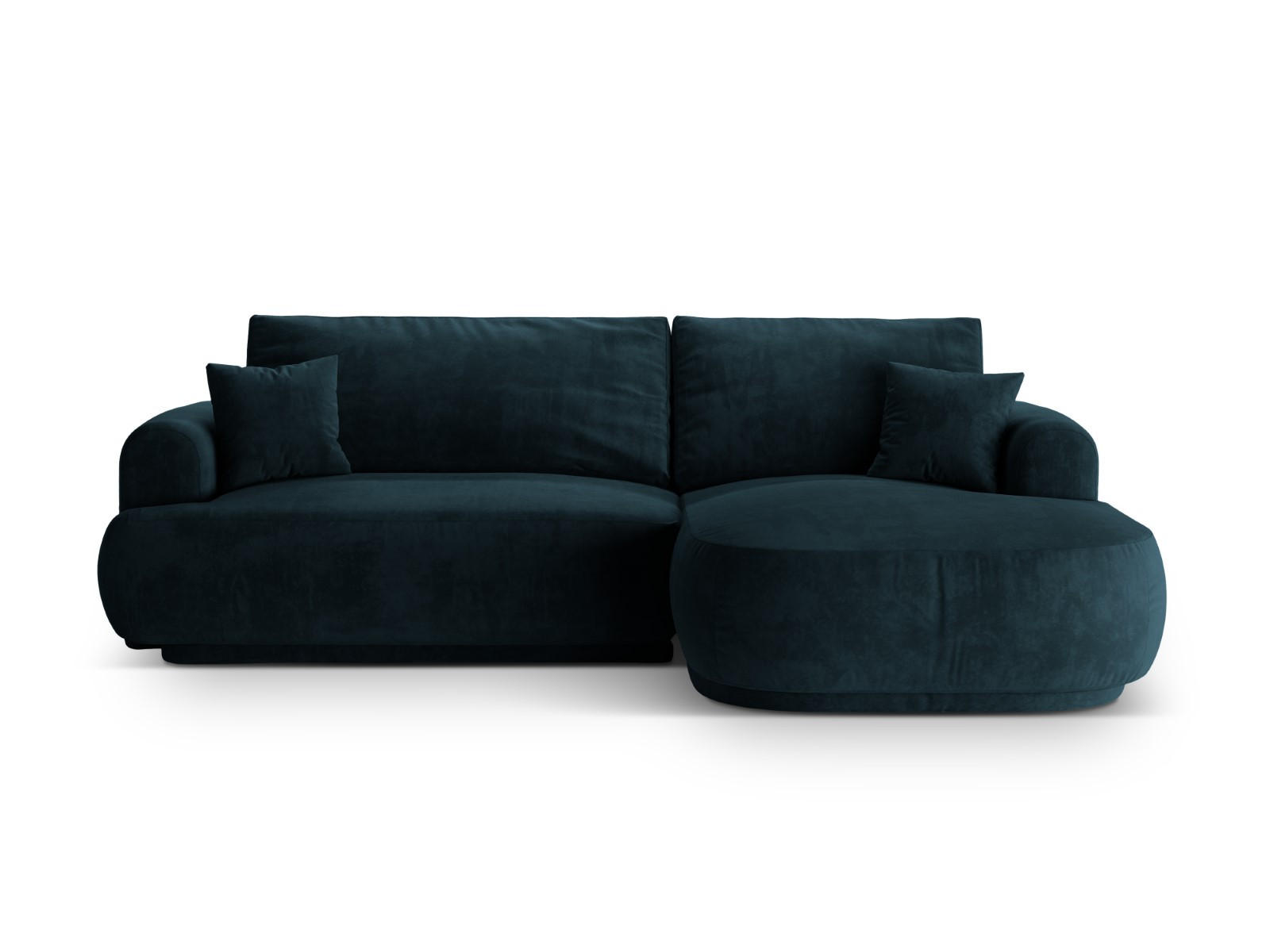 SCHLAFSOFA modular mit Bettkasten rechts Ella aus Samt petrol 5 Sitzplätze - Petrol, Textil (174/271cm) - Micadoni