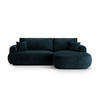 SCHLAFSOFA modular mit Bettkasten rechts Ella aus Samt petrol 5 Sitzplätze - Petrol, Textil (174/271cm) - Micadoni