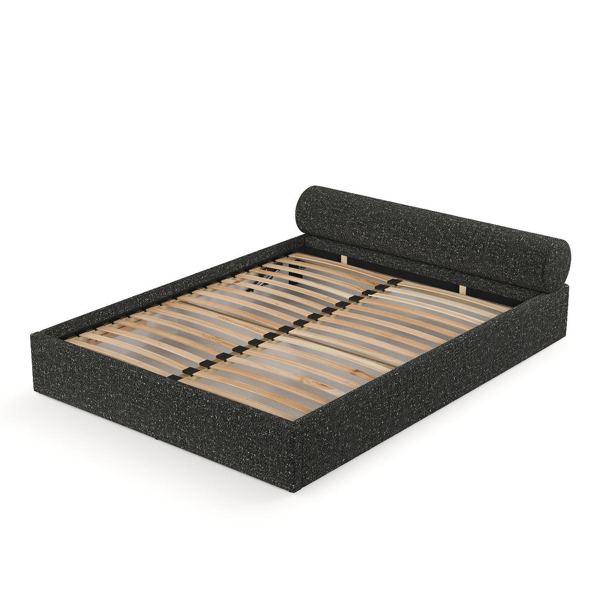 POLSTERBETT Solvo mit Stauraum 200/200 cm Schwarz im Blur Stoff - Schwarz/Naturfarben, Holz/Holzwerkstoff (200/200cm) - AltaBeds