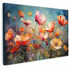 LEINWANDBILD Blumen - Aquarell - Kunst - Botanisch - Natur XXL 150x100 cm - Orange, Textil (150/100cm) - MuchoWow