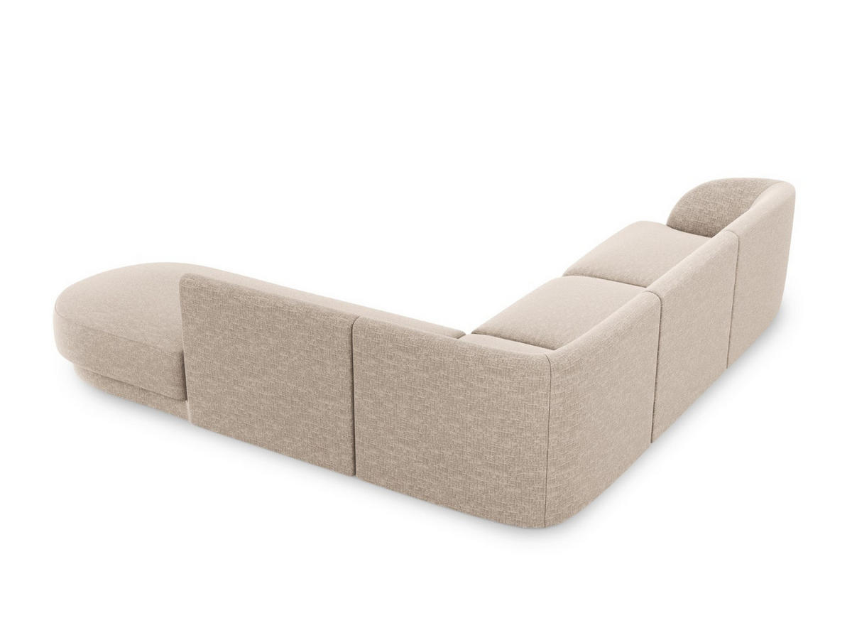 ECKSOFA rechts Miley aus Chenille-Stoff beige 6 Sitzplätze - Beige, Textil (248/255cm) - Micadoni