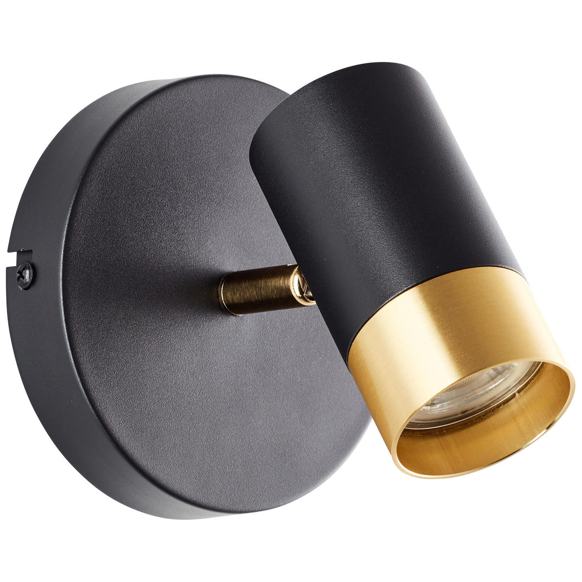 WANDLEUCHTE Vigolo Sand Schwarz/matt gold 12,5/12,5/15 cm - Multicolor, Metall (12.5/15/12.5cm) - Brilliant