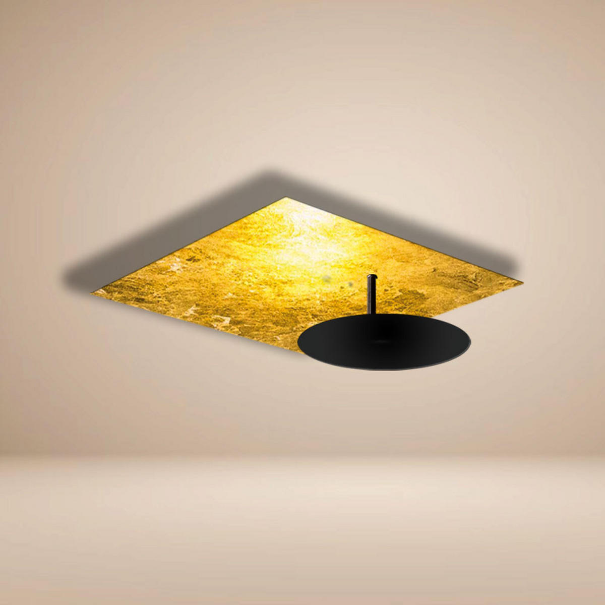 LED-WAND-/DECKENLAMPE Plate Blattgold 45x45cm - Goldfarben, Metall (45/45/10cm) - s.luce