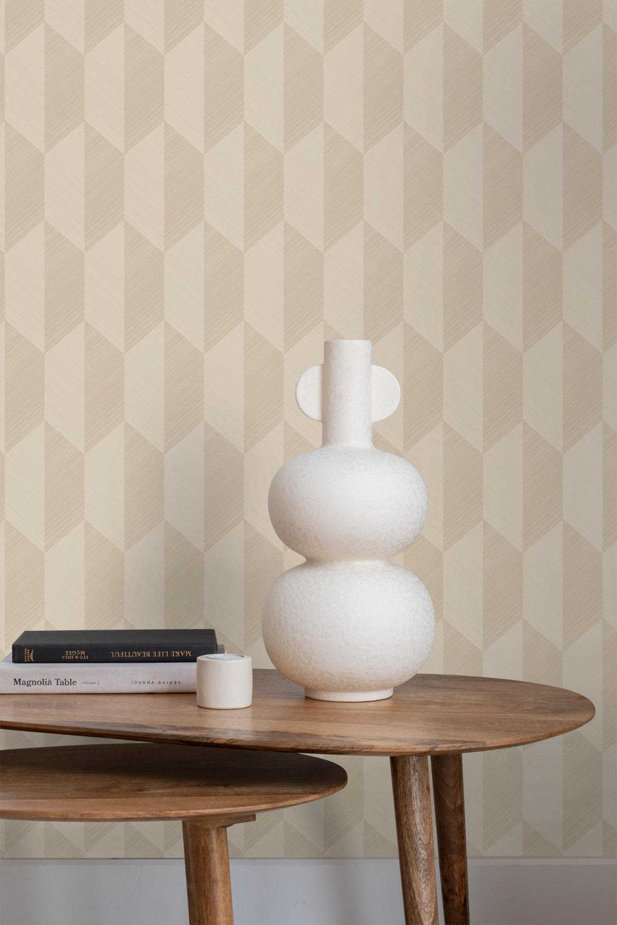 TAPETE 3D Muster 50 x 900 cm - Beige, Papier (50/900cm) - Origin Wallcoverings