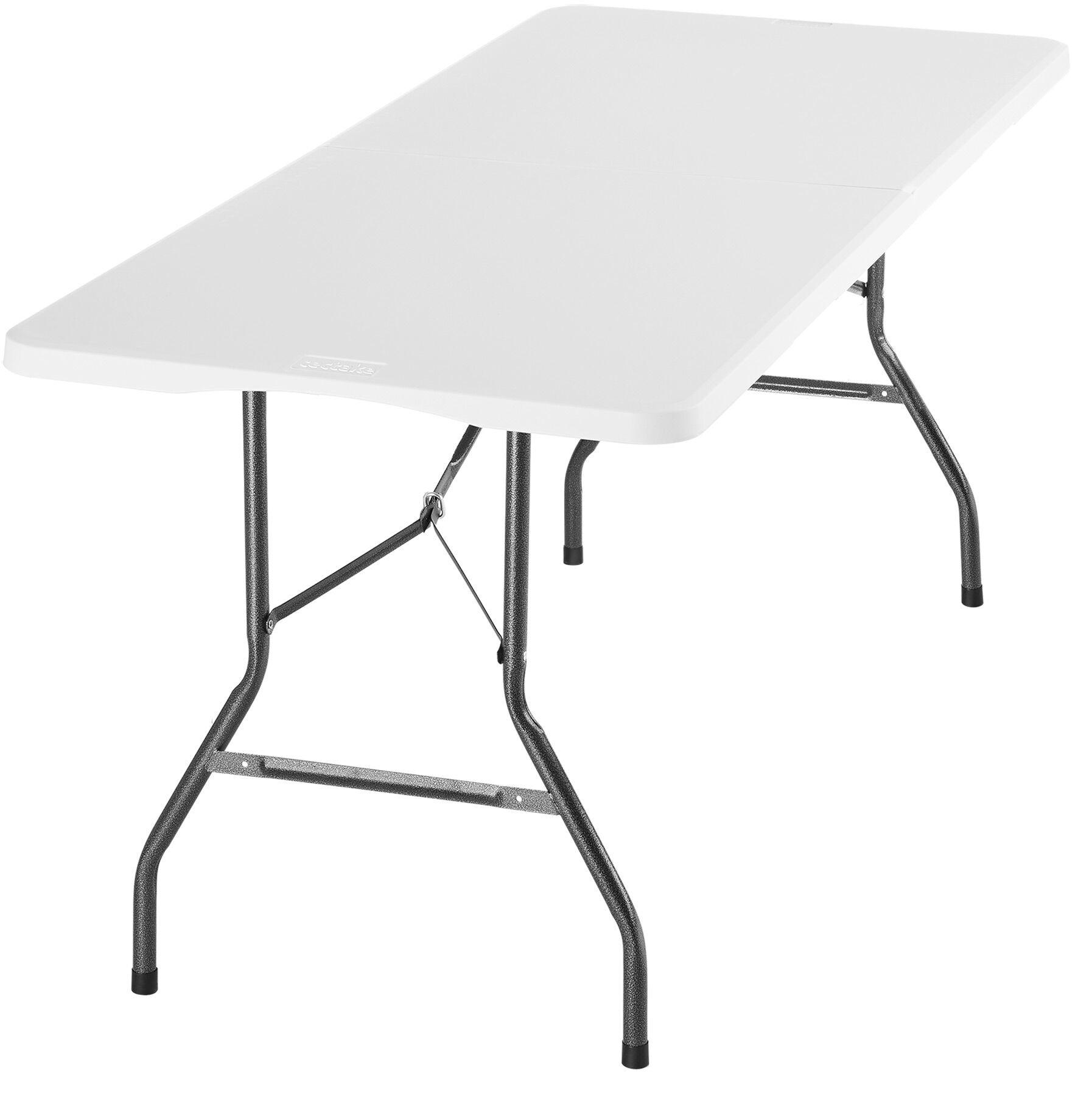 CAMPINGTISCH Panja, gummierter Tragegriff, weiß - Weiß, Kunststoff (70/180/74cm) - tectake