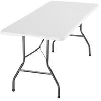 CAMPINGTISCH Panja, gummierter Tragegriff, weiß - Weiß, Kunststoff (70/180/74cm) - tectake