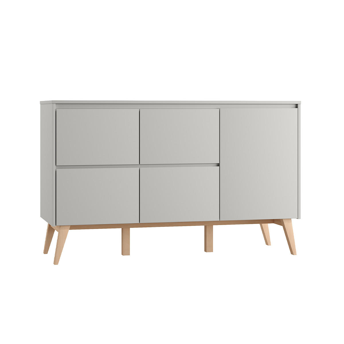 DĚTSKÁ KOMODA Swing Šedá a dřevo - šedá, kompozitní dřevo (149/92/52cm) - Petits-meubles