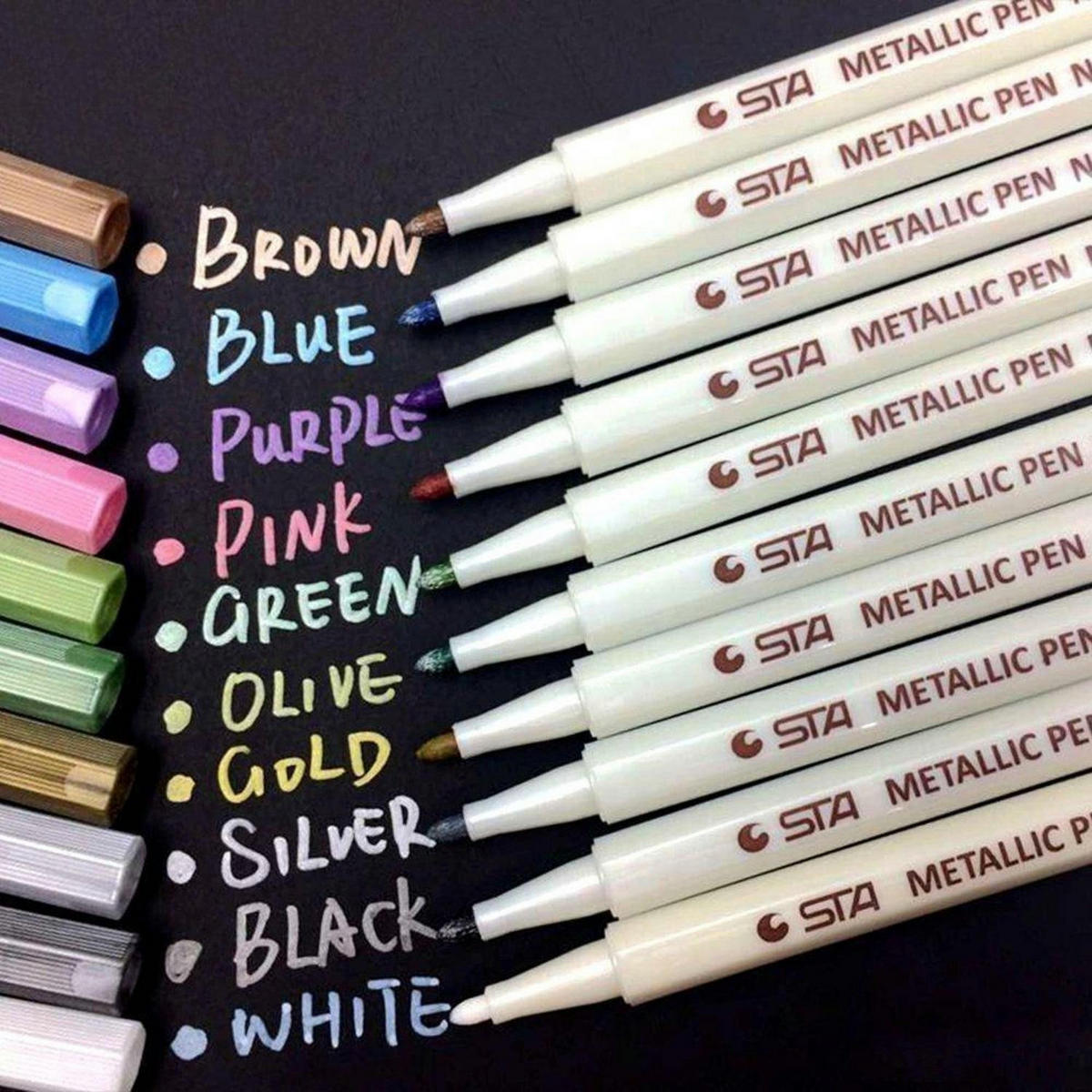 MARKER-SET 10 Metallic Farben 1mm Spitze - Multicolor, Papier (5/2/17cm)