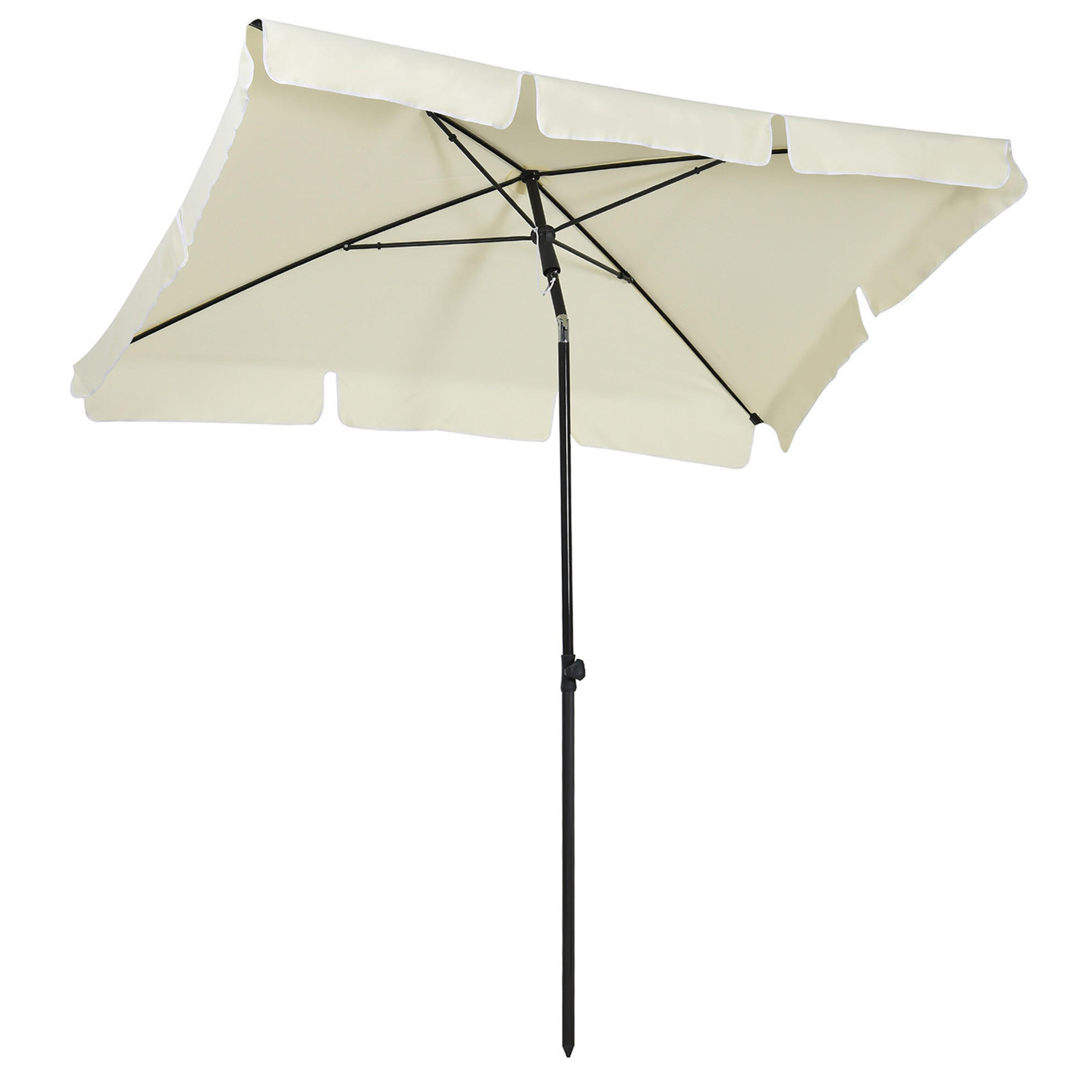 SONNENSCHIRM aus Aluminium 198x130x245 cm in Beige mit verstellbarer Neigung - Beige, Metall (130/198cm) - Modfu