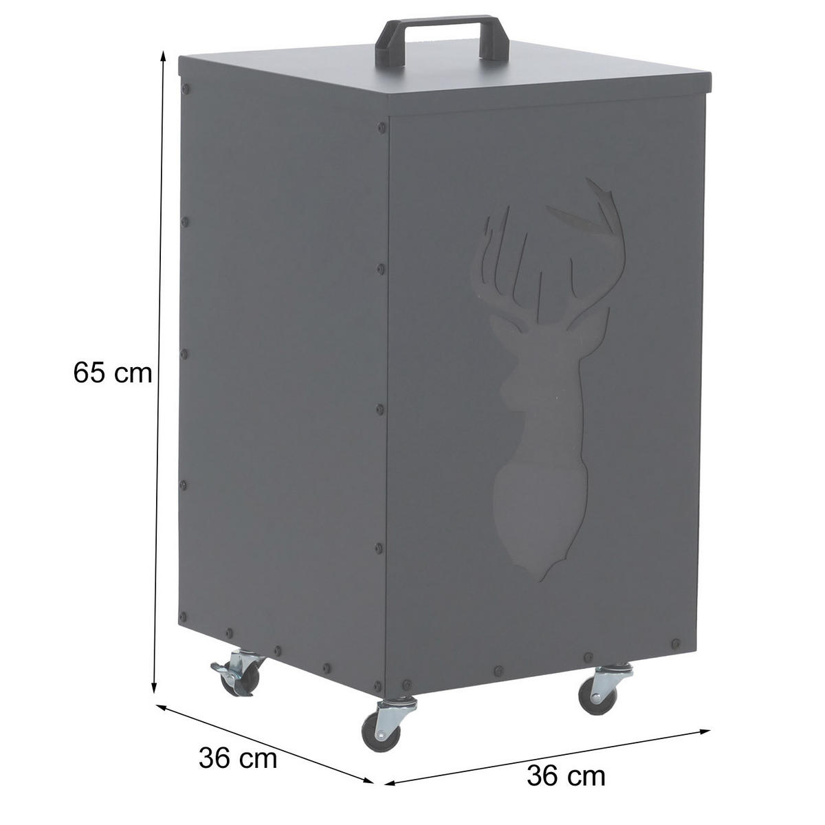 PELLETBEHÄLTER HIRSCH Anthrazit - Anthrazit, Metall (36/36cm) - MCW