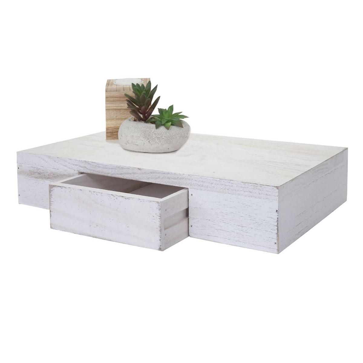 WANDREGAL Weiß - Weiß, Holz (40/8/25cm) - MCW