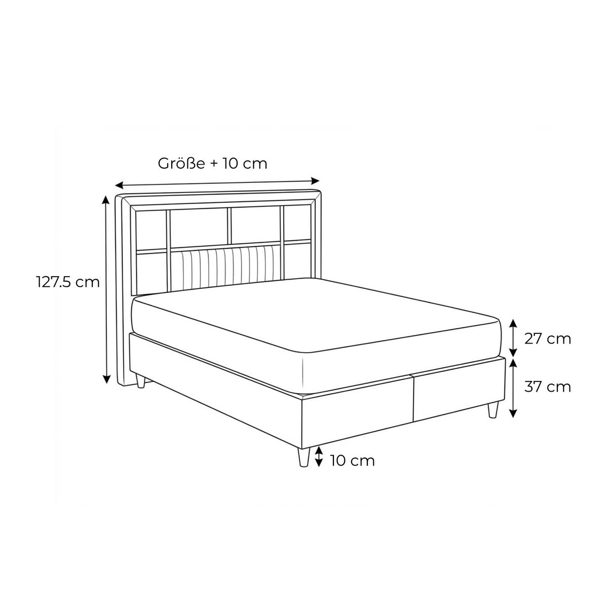 BOXBETT Milano Bett boxspringbett 160x200 mit matratze - Dunkelblau, Holz (160/200cm)