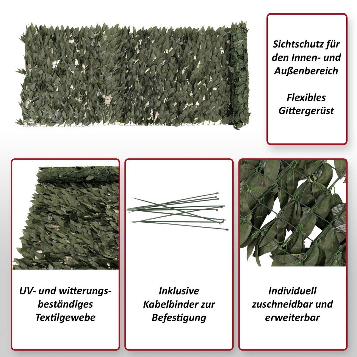 ZÁSTĚNA NA BALKON Zelená - zelená barva, plast (300/100cm) - MCW