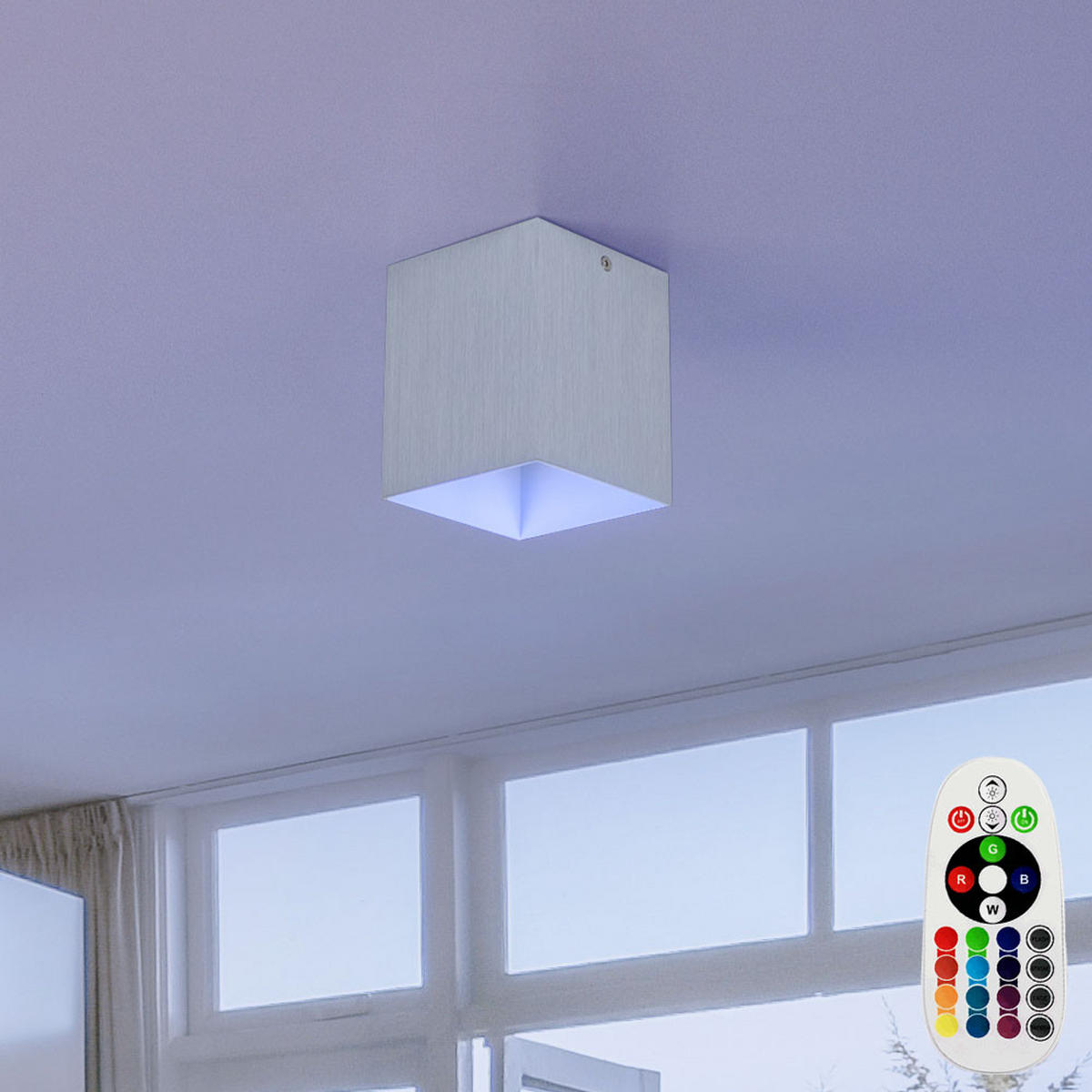 LED DECKENLEUCHTE BANTRY Silber gebürstet 2er Set - Silberfarben, Metall (10/10/12cm)