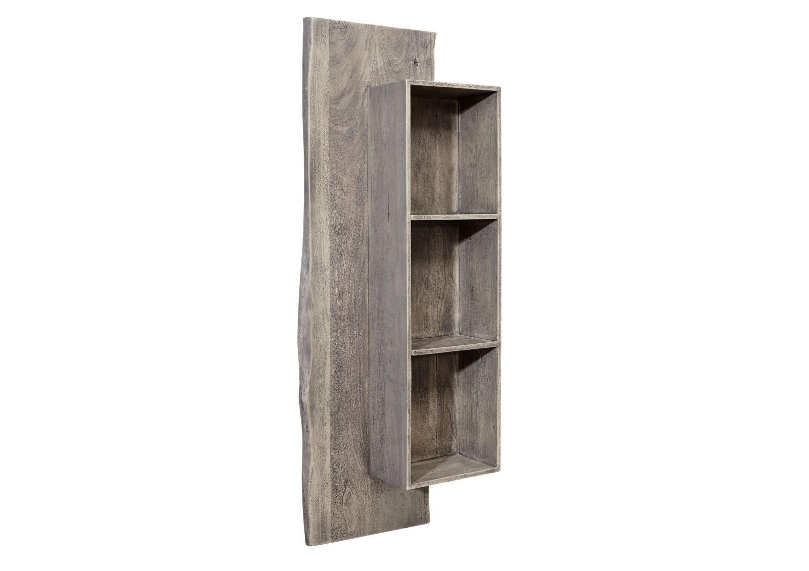 WANDREGAL Akazie grau lackiert PURE ACACIA #411 - Grau, Holz (50/147/22cm) - Massivmoebel24