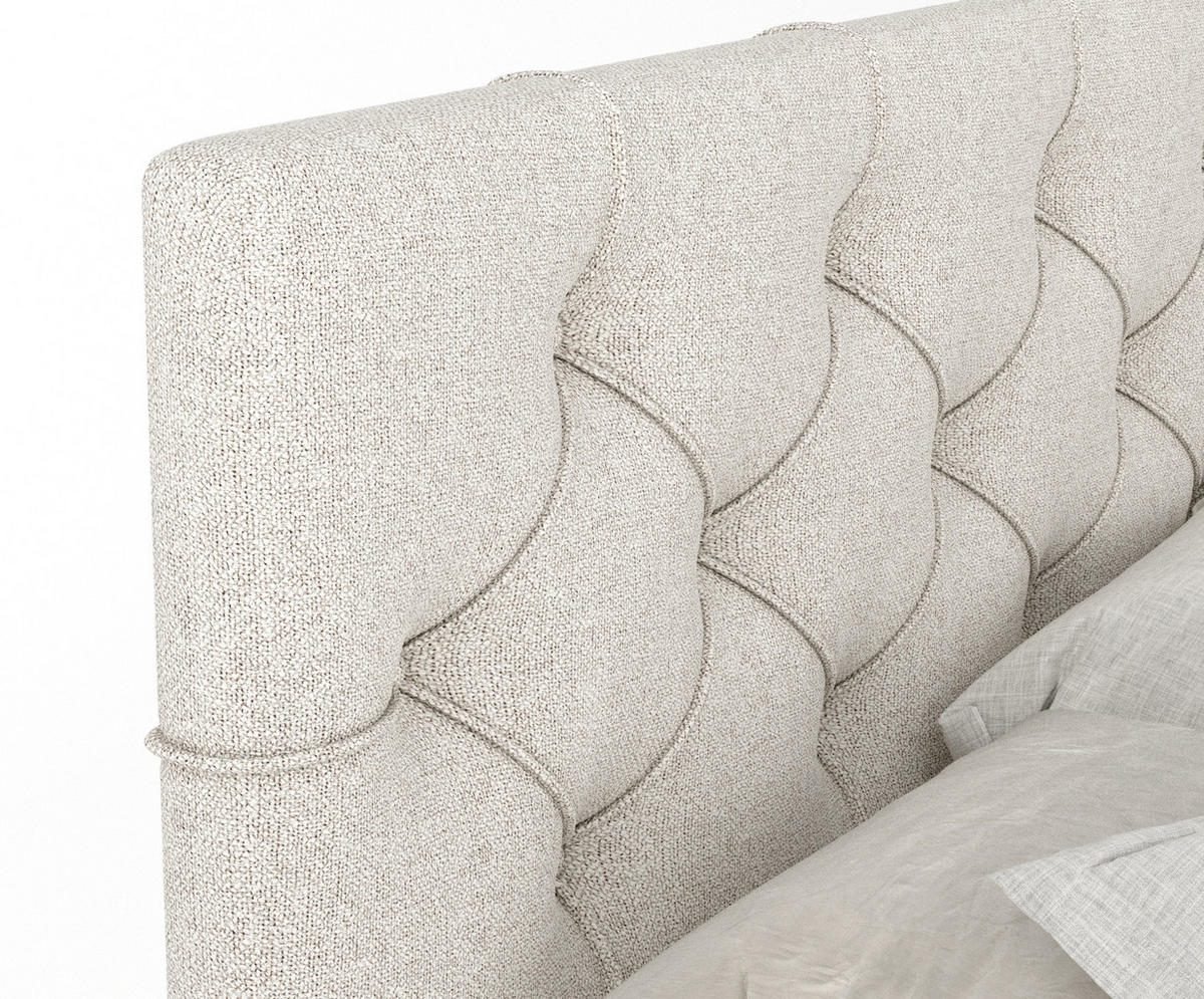 BOXSPRINGBETT Hugo Beige 160/200 cm - Beige/Schwarz, Holz/Holzwerkstoff (160/200cm) - Maison de Reve