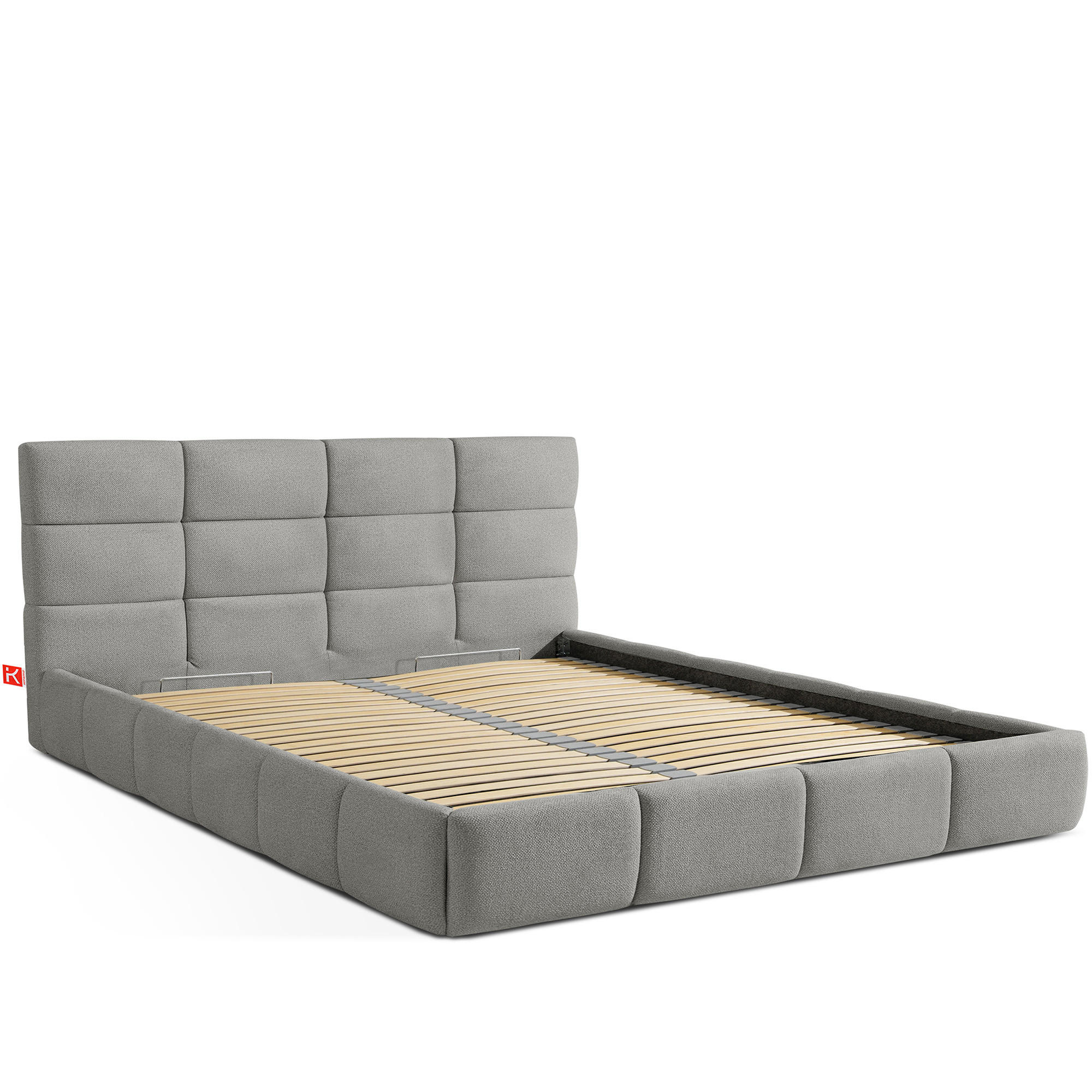 POLSTERBETT ALTOS Bouclé, grau - Grau, Holz/Holzwerkstoff (180/200cm) - KONSIMO®