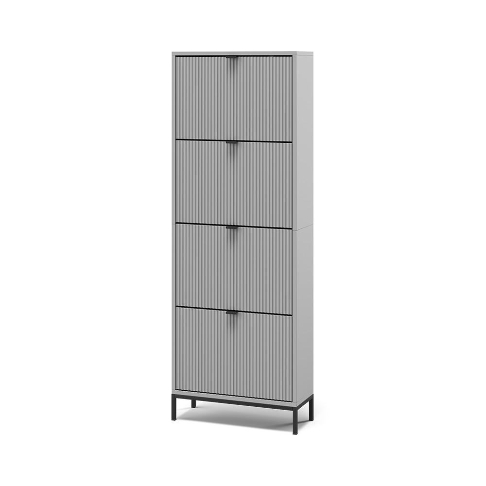 SKOTIPPARE Eliza Grå 60x168 cm med 4 fällbara lådor 168/60/24 cm