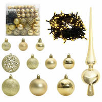 WEIHNACHTSKUGELSET 120 -teilig Gold Kunststoff - Goldfarben, Kunststoff (6/27/6cm) - vidaXL
