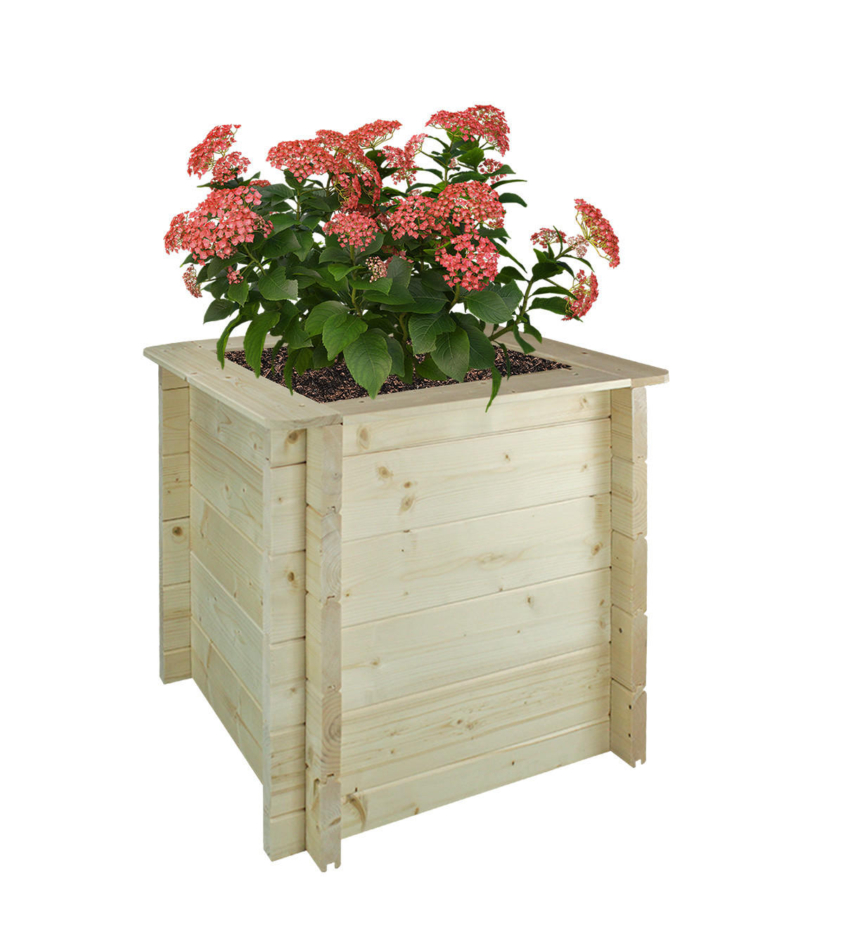 HOCHBEET HOLZ - 58x58xH57 cm - M618 - Beige, Holz (58/57/58cm) - Timbela