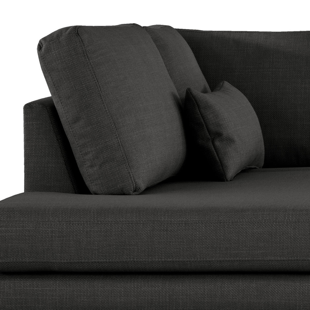 ECKSOFA mit Ottomane - Eichefarben/Schwarz, Eichenholz/Textil (287/219cm) - home24