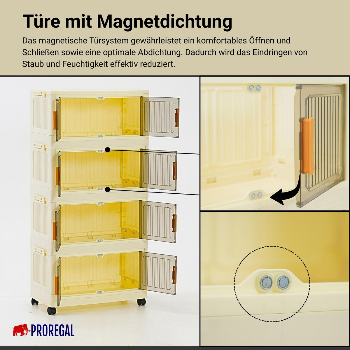 AUFBEWAHRUNGSBOXEN EasyCube stapelbar 4 Ebenen und Rollen 28L Weiß-Transparent - Weiß, Kunststoff (48/25.5/28cm) - BERLINLODGE