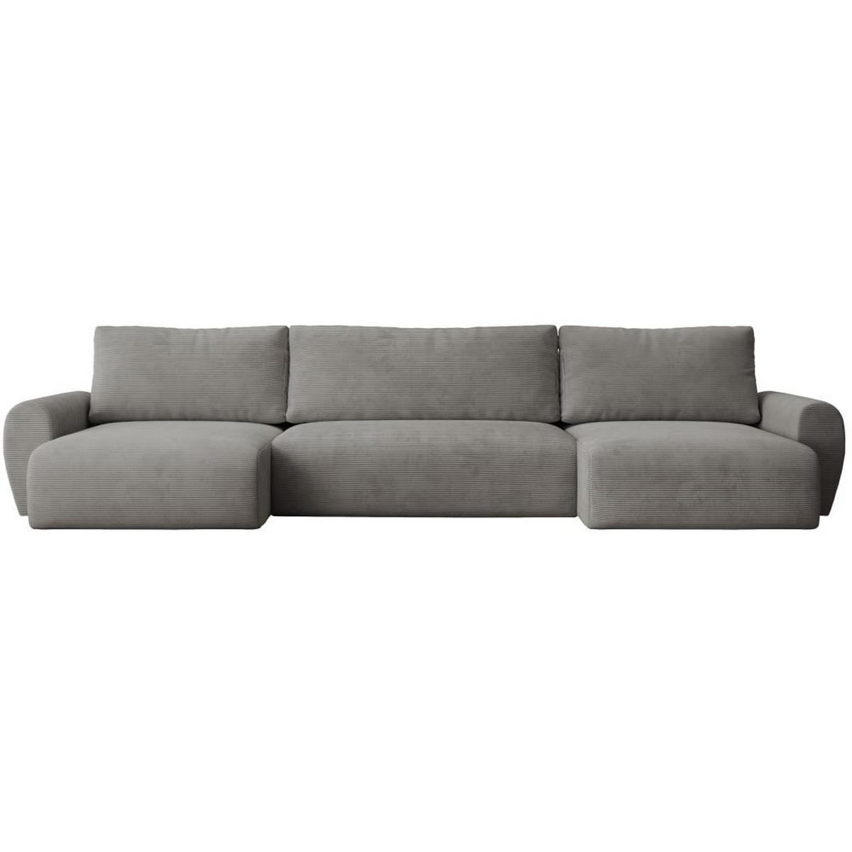WOHNLANDSCHAFT mit Schlaffunktion Poss U grau - Grau, Textil (395/70/153cm) - Beautysofa