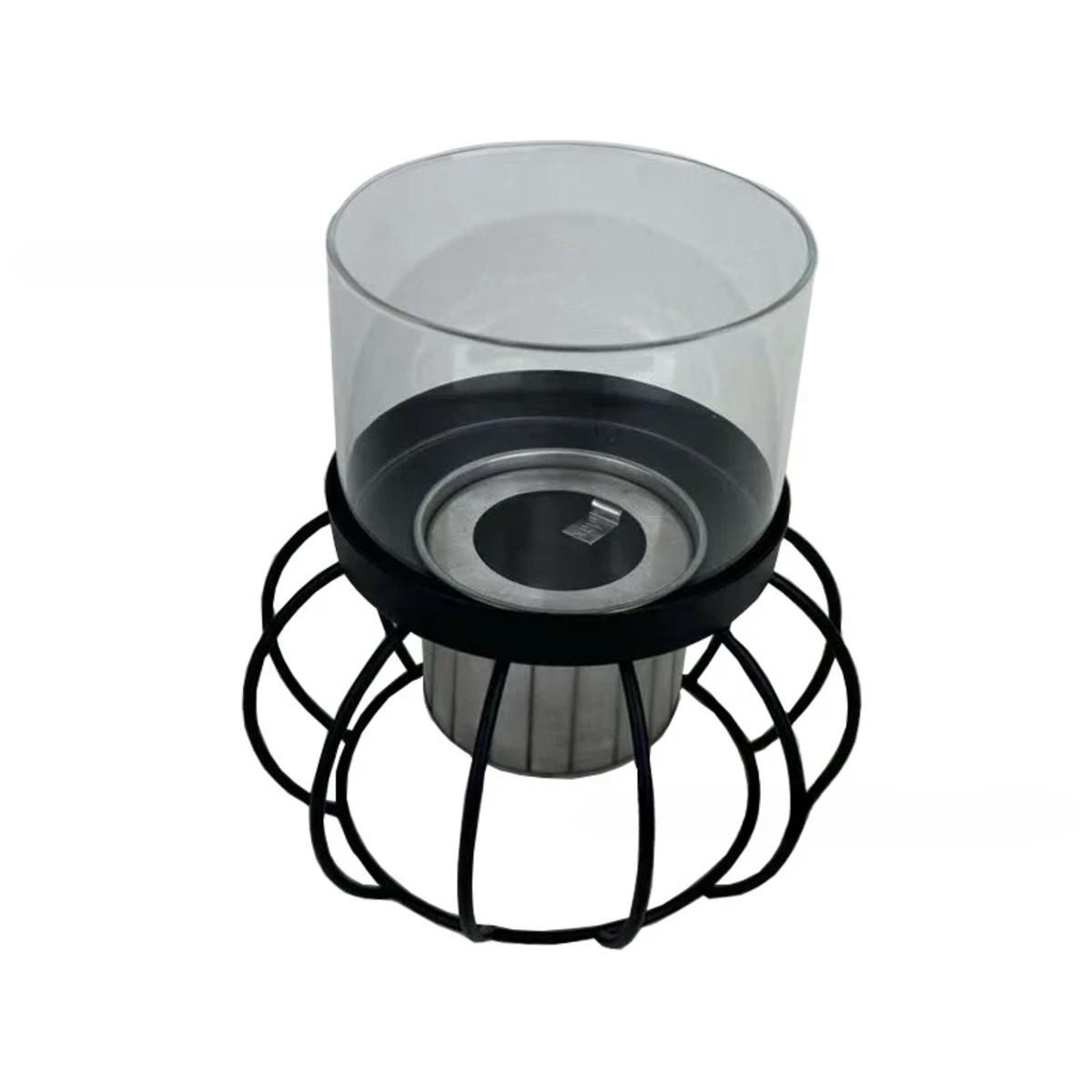 BIOETHANOL-KAMIN Weiß 15.1/15.1/16.7 cm - Schwarz, Metall (15.1/16.7/15.1cm) - Authentics